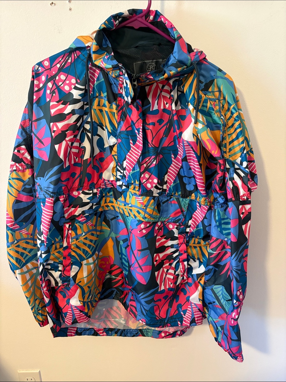 Lauren James Multicolor Tropical Hooded Rain Anorak